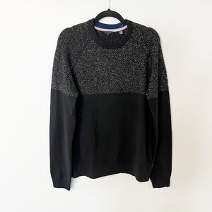 Ted Baker Arks Slim Fit Textured Crew Sweater black men’s size 5 = XL